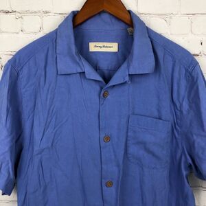 Tommy Bahama Blue Silk Button Up Men's Sz Large